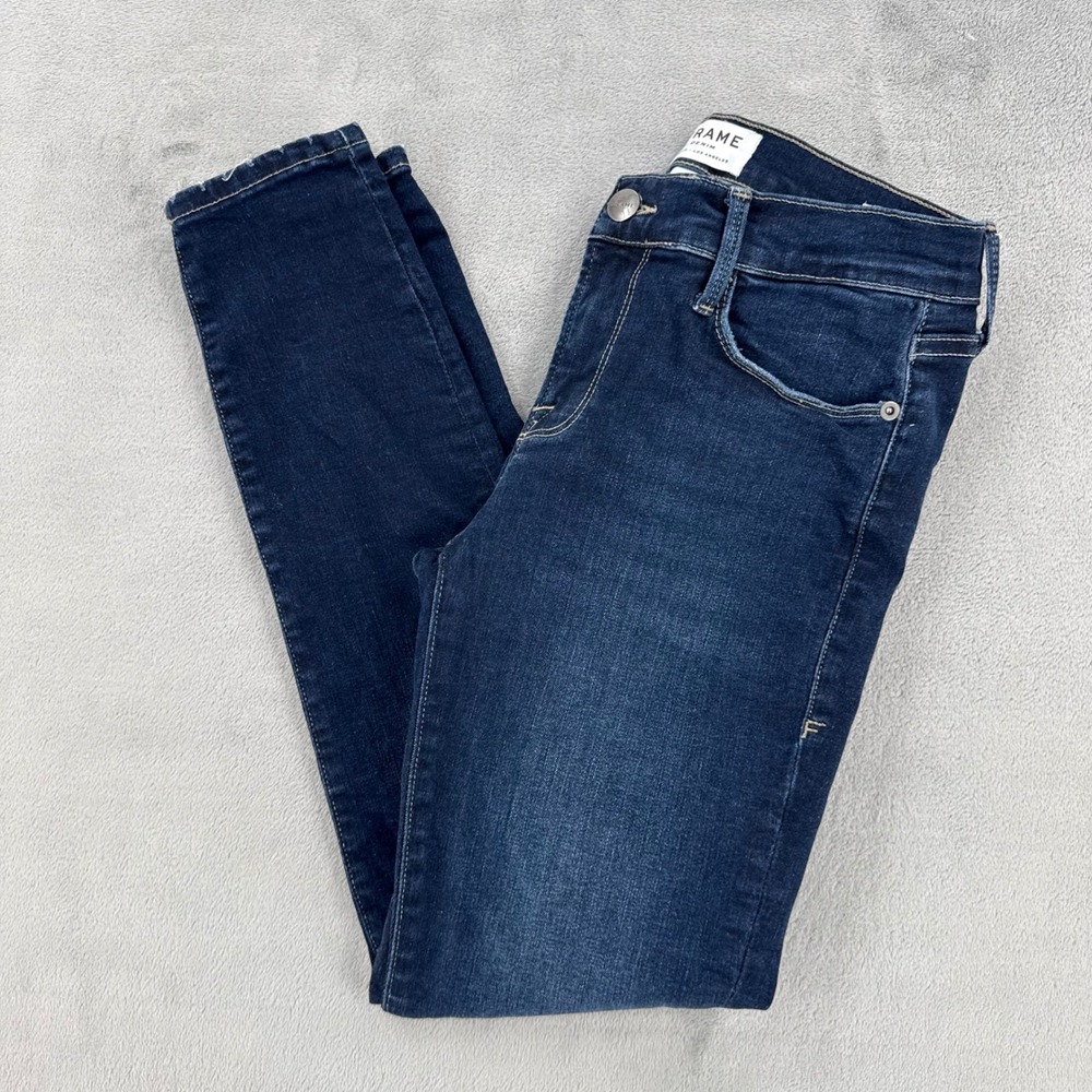 Frame Denim Jeans Womens 26 Le Skinny de Jeanne Crop Bonn Blue Strech Casual